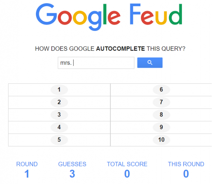 Google Feud  Play The Google Game I Bet You Will Lose