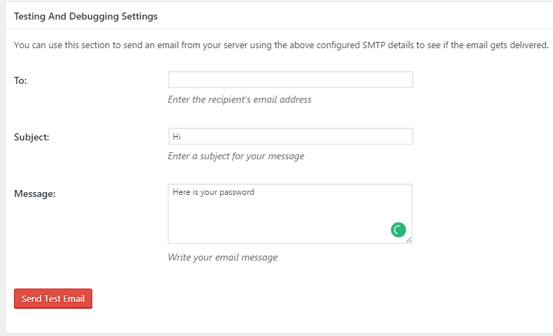 easy wp smtp testing