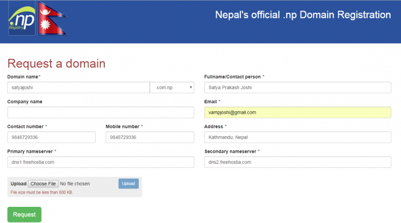 Steps to Register .com.np Domain