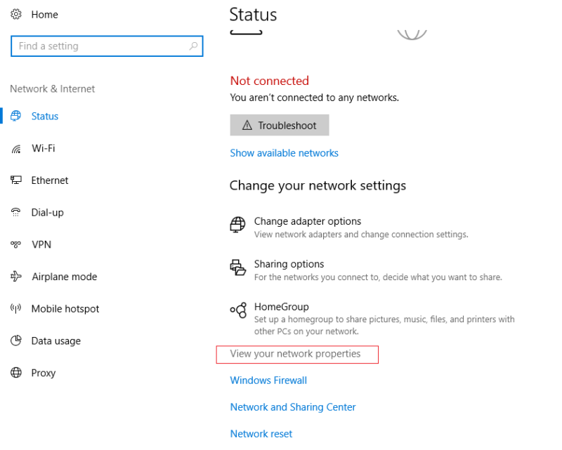 windows 10 network mac address