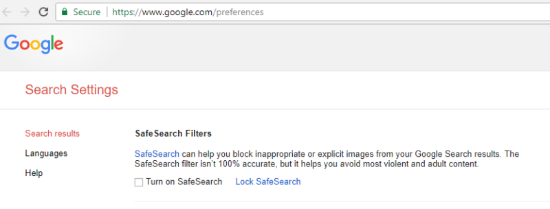 safe search filters