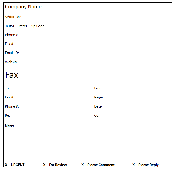 fax template